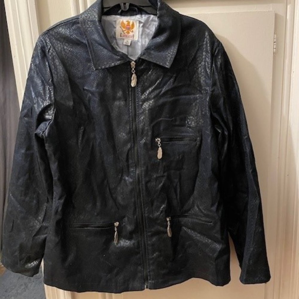 Ameri Mode Women's Vintage Jacket Snakeskin Blue … - image 1